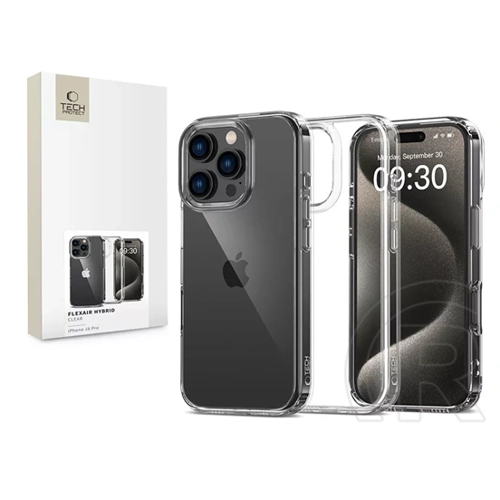 Tech-Protect FlexAir Hybrid szilikon tok (Apple iPhone 16 Pro, átlátszó)
