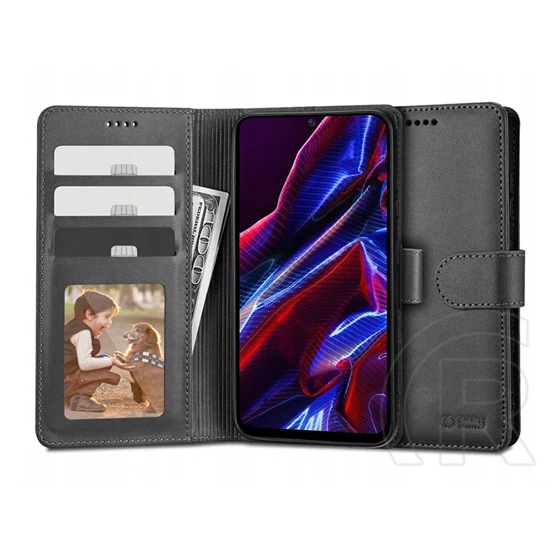 Tech-Protect Wallet Book Flip oldalra nyíló tok (Xiaomi Redmi Note 12 5G/Poco X5 5G, fekete)