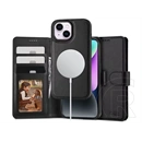 Tech-Protect Wallet Flip oldalra nyíló tok + Magsafe tok (Apple iPhone 15, fekete)