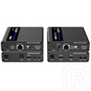 Techly HDMI 4K extender (70m, Cat6/6A/7, HDMI 2.0, HDCP 2.2, adó/vevő, fekete)