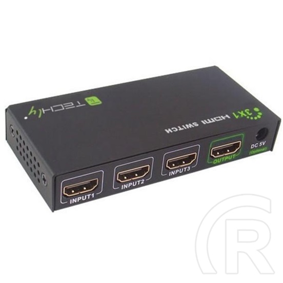 Techly HDMI kapcsoló 3x1 (4K Ultra HD, IR távvezérlő, Plug and Play)