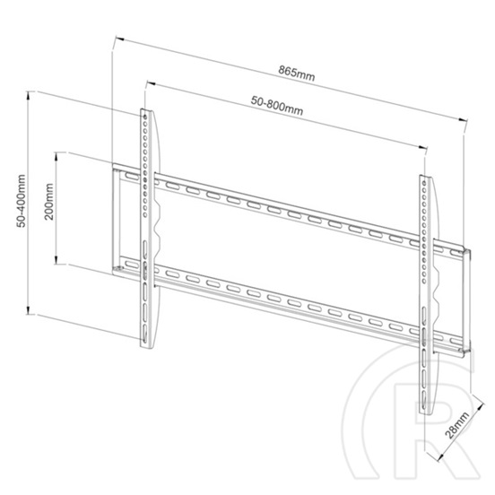 Techly ICA-PLB 162XL fix fali konzol (42"-80", VESA 800x400, max. 60 kg, 28 mm, ultra slim, fekete)