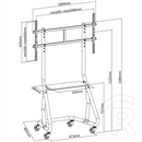 Techly ICA-TR38 gurulós padlóállvány TV-hez (60"-105", VESA 1000x600, max. 100 kg, fekete)