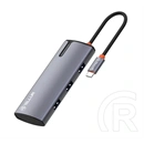 Tellur type-c hub 5in1 (elosztó, 3 usb+type-c+hdmi aljzat, 100w, pd gyorstöltő, 4k, 17cm) szürke