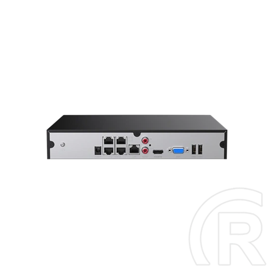 Tenda TN3104-4P NVR rögzítő (4 csatorna, H.265+, max. 8 MP, 4x RJ45 PoE (802.3at), 2x USB, 1x SATA (max. 10 TB))