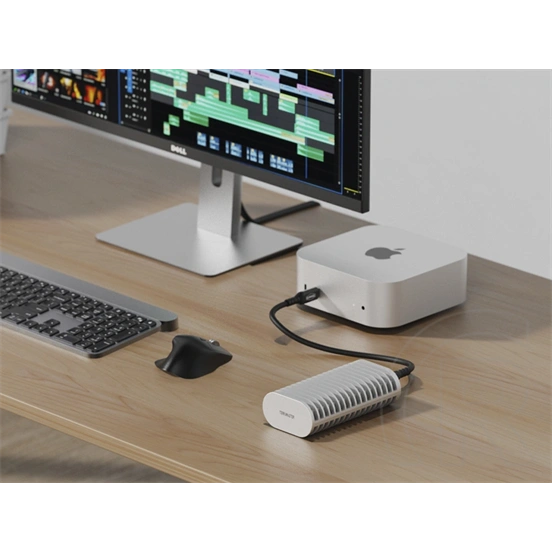TerraMaster D1 SSD Plus külső ház (M.2, NVMe, USB-C, szürke)
