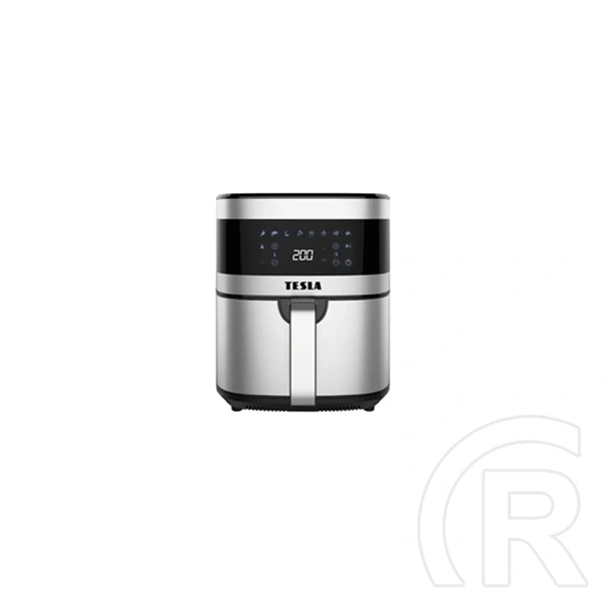 Tesla AirCook Q60 XL forró levegős sütő (6 l, 1500 W, 40-200 °C, 8 program, érintőképernyő, kivehető kosár, fekete, ezüs