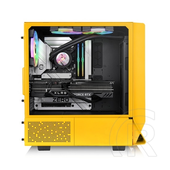 Thermaltake Ceres 350 MX Bumblebee (táp nélküli, E-ATX, ablakos, Mid Tower, sárga)