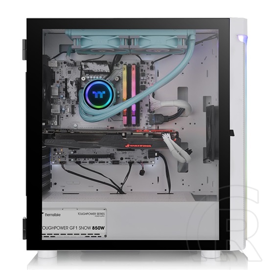 Thermaltake H590 TG ARGB Snow (táp nélküli, E-ATX, ablakos, Mid Tower, fehér)