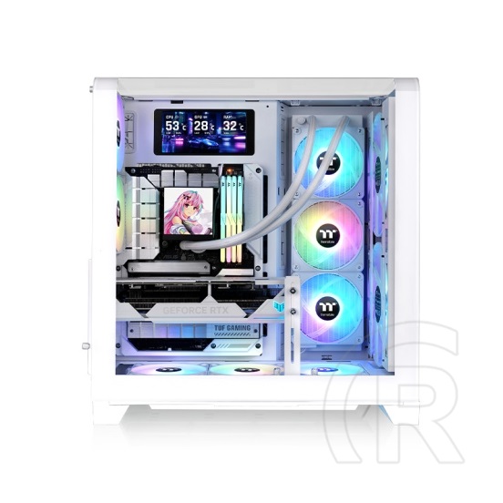 Thermaltake View 390 Air táp nélküli ablakos Mid Tower számítógépház fehér