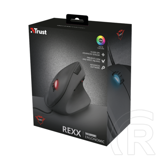 Trust GXT 144 Rexx Ergonomic Vertical egér (USB, fekete)