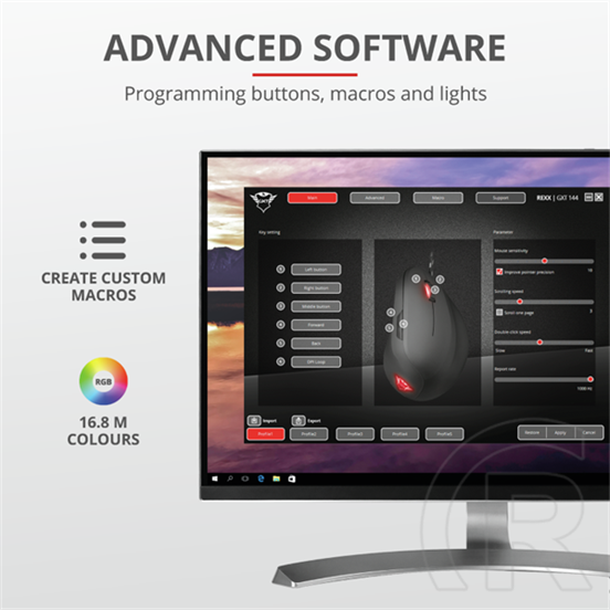 Trust GXT 144 Rexx Ergonomic Vertical egér (USB, fekete)