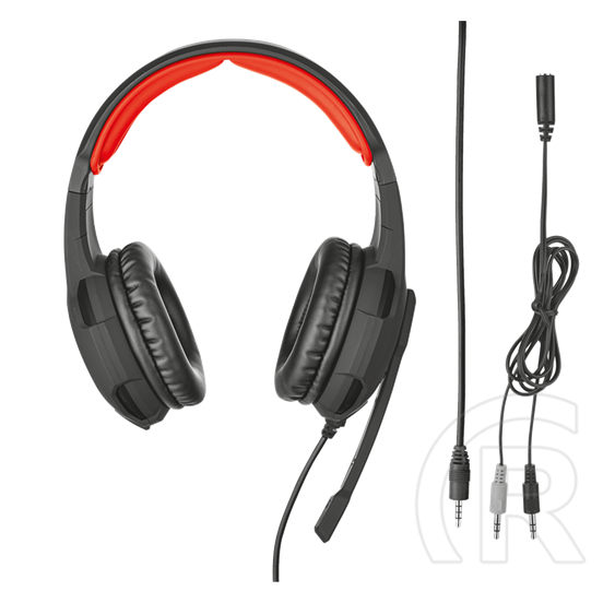 Trust GXT 310 mikrofonos fejhallgató (fekete-piros)