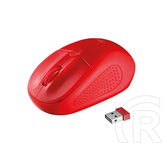 Trust Primo cordless optikai egér (USB, piros)