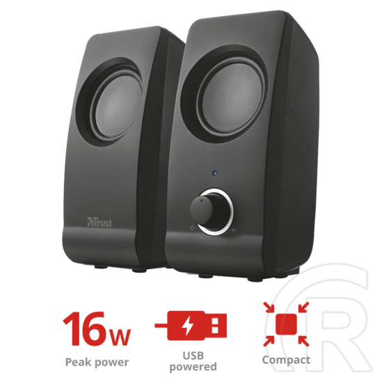 Trust Remo 2.0 aktív hangfal (16 W RMS, fekete)