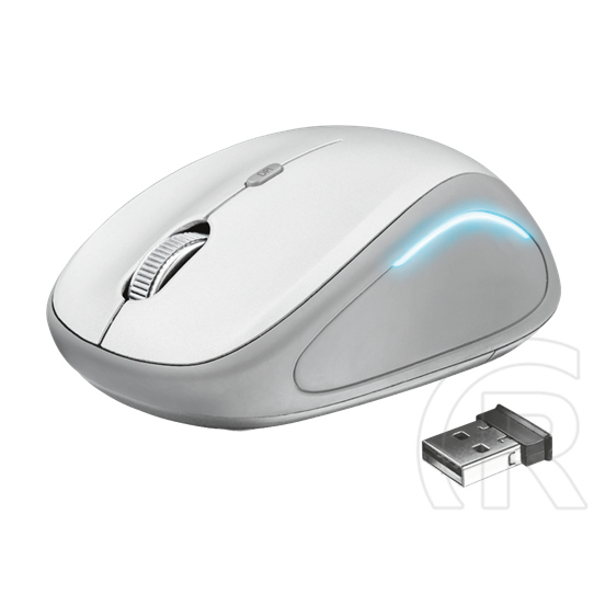 Trust Yvi FX cordless optikai egér (USB, fehér)