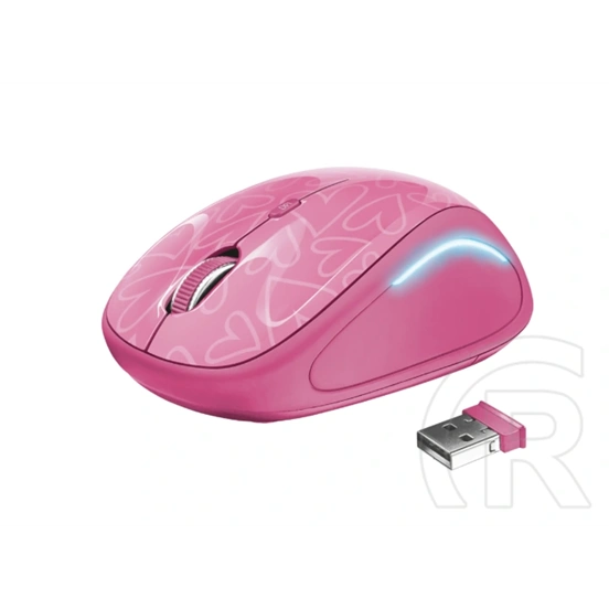 Trust Yvi FX cordless optikai egér (USB, rózsaszín)