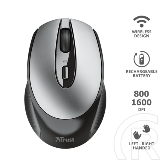 Trust Zaya cordless optikai egér (USB, fekete)