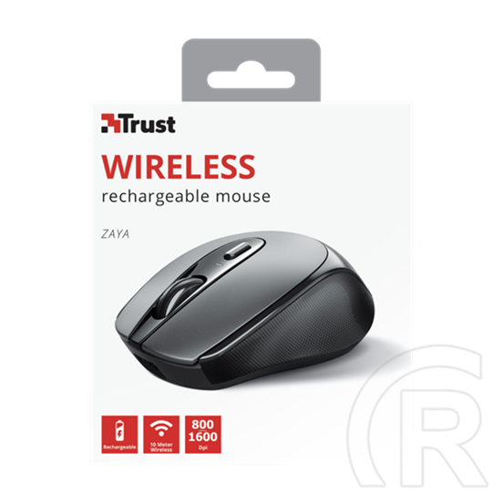 Trust Zaya cordless optikai egér (USB, fekete)