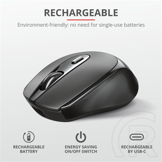 Trust Zaya cordless optikai egér (USB, fekete)