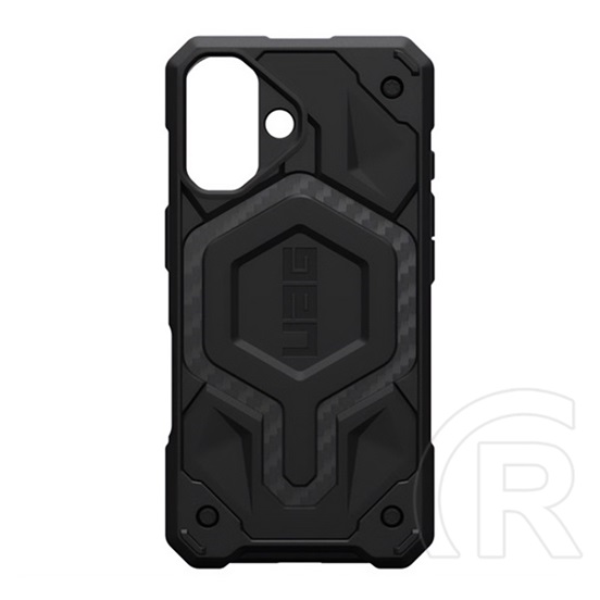 UAG Apple iPhone 16 monarch pro szilikon telefonvédő (erős ütésállóság, karbon minta, magsafe) fekete