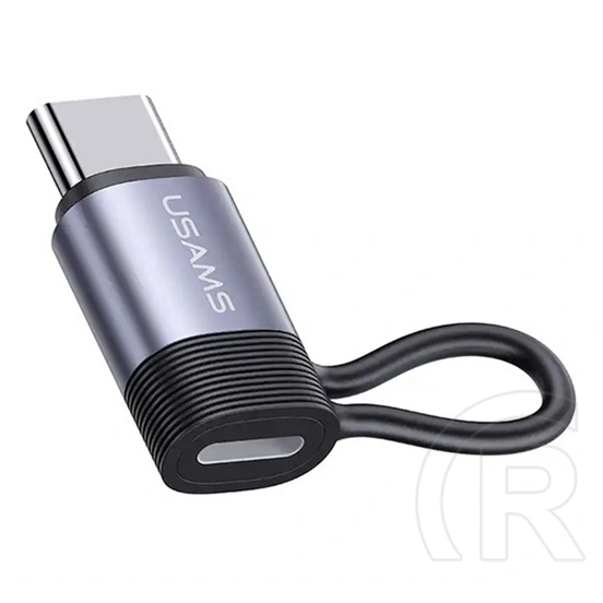 USAMS AU17 adapter (Lightning aljzat - type-c, prémium minőség, fekete)