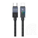 USAMS Apple iPhone 5S sj776 adatkábel (type-c - lightning, 30w, pd gyorstöltő, led jelzés, 120cm) sötétszürke