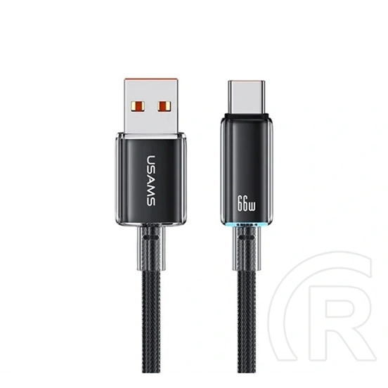 USAMS Cloud Series adatkábel (USB - Type-C, 6A, gyorstöltő, 120cm, fekete)