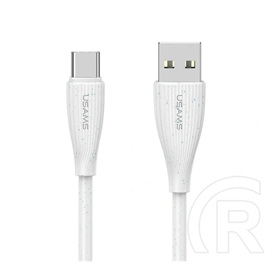 USAMS Green Series adatkábel (USB - Type-C, 18W, 3A, gyorstöltő, 100cm, fehér)
