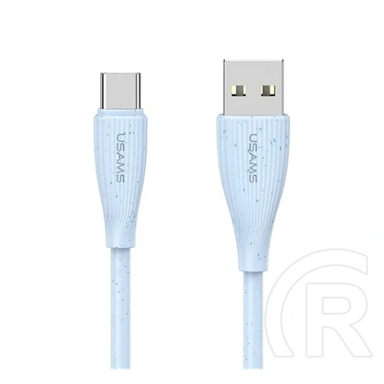 USAMS Green Series adatkábel (USB - type-c, 18W, 3A, QC gyorstöltés, 100cm, világoskék)