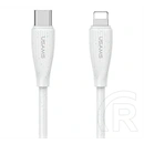 USAMS Green Series adatkábel (type-c - lightning, 30W, gyorstöltés, 100cm, fehér)