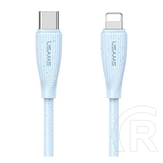 USAMS Green Series adatkábel (type-c - lightning, 30W, gyorstöltő, 100cm, világoskék)