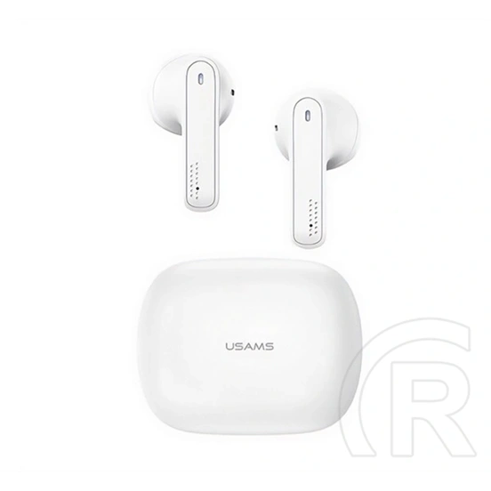 USAMS SM01 bluetooth fülhallgató sztereo (v5.0, tws, mikrofon, zajszűrő, töltőtok, fehér)