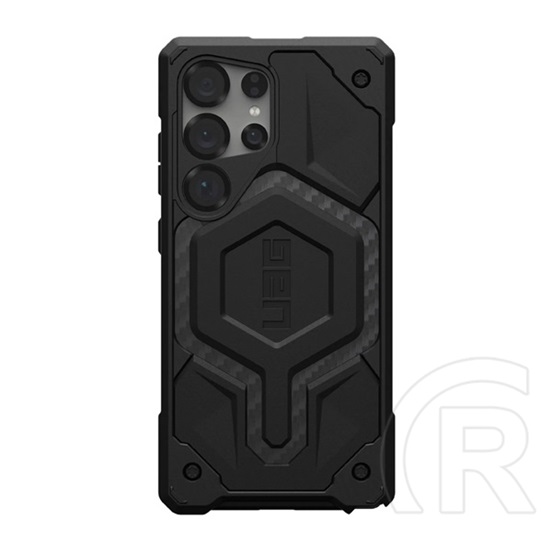 Uag Samsung Galaxy S25 Ultra (SM-S938) monarch pro szilikon telefonvédő (erős ütésállóság, karbon minta, magsafe) fekete