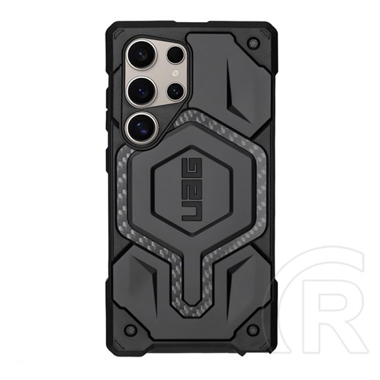 Uag Samsung Galaxy S25 Ultra (SM-S938) monarch szilikon telefonvédő (erős ütésállóság, karbon minta) fekete