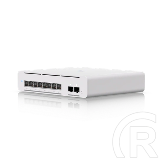 Ubiquiti Pro XG 8 PoE switch (kompakt asztali/fali, 8x 10GbE RJ45 PoE++, 2x 10G SFP+, L3, 155W PoE)