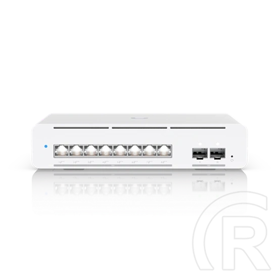 Ubiquiti Pro XG 8 PoE switch (kompakt asztali/fali, 8x 10GbE RJ45 PoE++, 2x 10G SFP+, L3, 155W PoE)