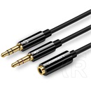 Ugreen 3,5 jack (F) - 2 x 3,5 jack (M) kábel (0,2m, fekete)