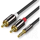 Ugreen 3,5 jack (M) - 2 RCA (M) kábel (1m, szürke)