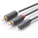 Ugreen 3,5 jack (M) - 2 RCA kábel (M/M, 2m, szürke)