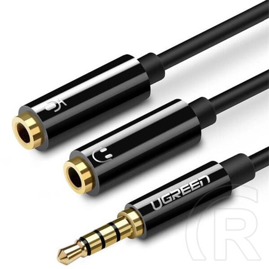 Ugreen 3,5 jack (M) - 2 x 3,5 jack (F) Jack elosztó kábel (0,2m, ABS ház, fekete)