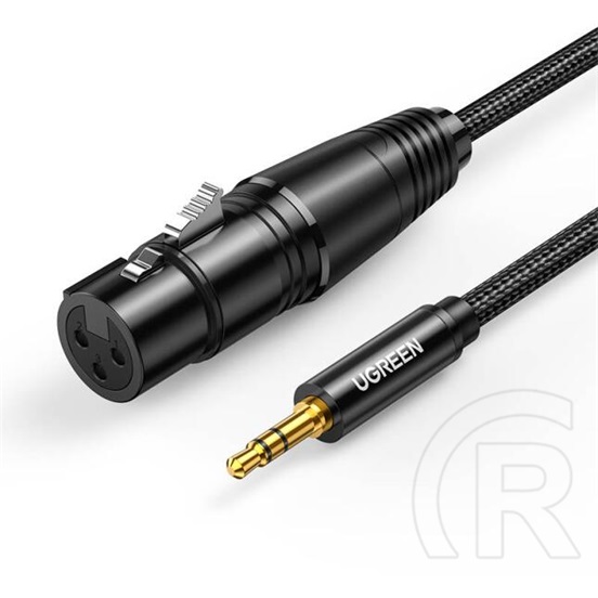 Ugreen 3,5 jack (M) - Three-Pole XLR (F) kábel (1m, fekete)