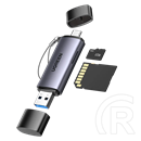 Ugreen 50706 USB 3.0 kártyaolvasó (SD/Micro SD, szürke)