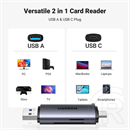 Ugreen 50706 USB 3.0 kártyaolvasó (SD/Micro SD, szürke)