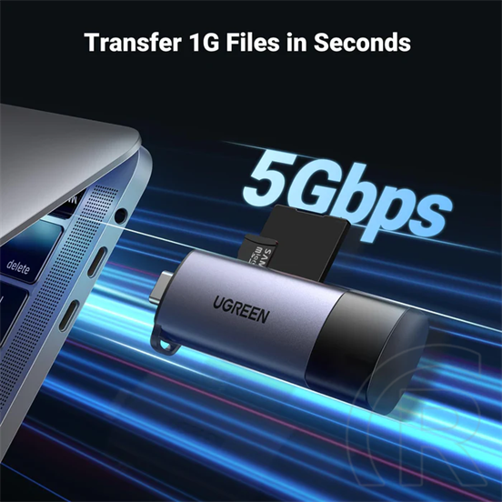 Ugreen 50706 USB 3.0 kártyaolvasó (SD/Micro SD, szürke)