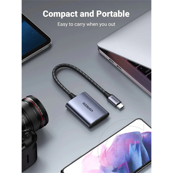 Ugreen 80888 USB-C 3.0 kártyaolvasó (SD, fekete)