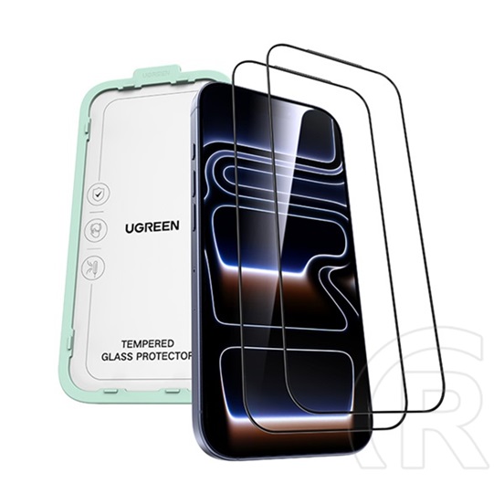 Ugreen Apple iPhone 17 Pro Max sp1147 képernyővédő üveg 2db (2.5d, 0.33mm, 9h + segédkeret) fekete