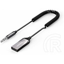 Ugreen Aux - Bluetooth 5.3 adapter (kihangosító, 3,5mm Jack, autós, mikrofonnal, szürke)