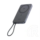 Ugreen PB570 vésztöltő (10000 mAh, 30W, PD 3.0, Qi2, mágneses, fix Type-C kábel, sötétszürke)