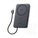 Ugreen PB570 vésztöltő (10000 mAh, 30W, PD 3.0, Qi2, mágneses, fix Type-C kábel, sötétszürke)